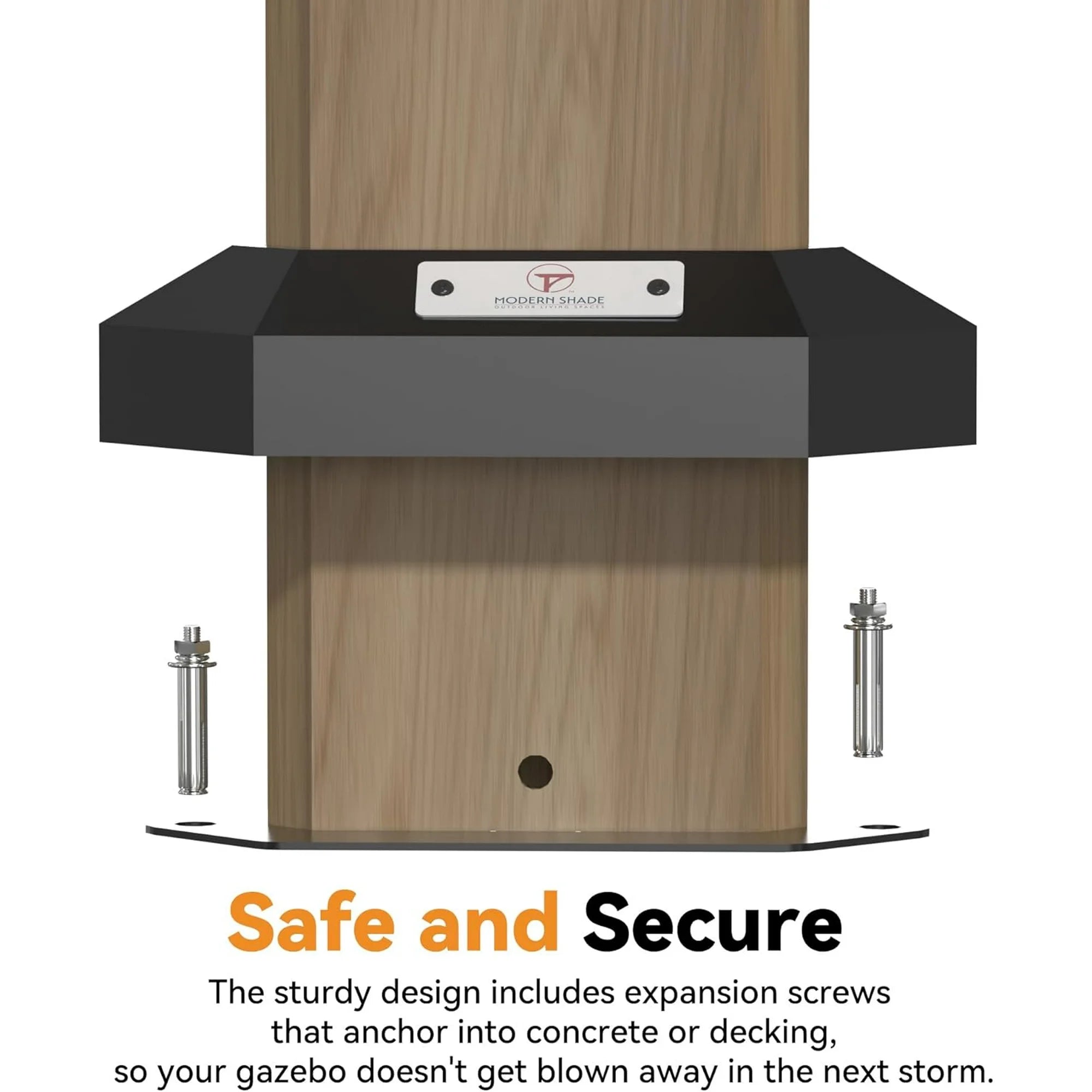 Modern Shade Grill Gazebo 6' X 8', Permanent Aluminum BBQ Gazebos with Shelves and Paper Towel Holder, Grill Canopy with Galvanized Steel Roof, Grill Gazebo with Charging Ports, Wood-Looking