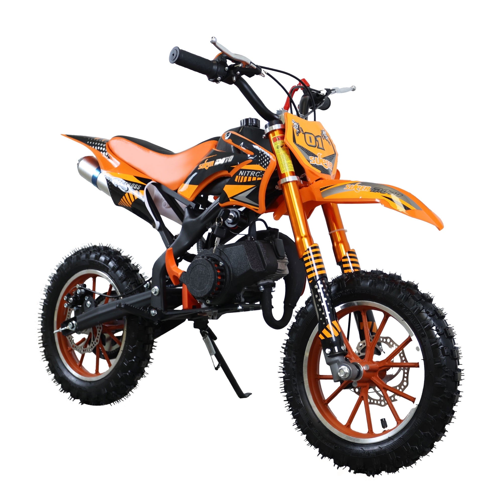 Gpower Gasoline 49cc Dirt Bike for Kids 6-15,2-Stroke Gas Power Mini Dirt Bike,1-Seater,Orange
