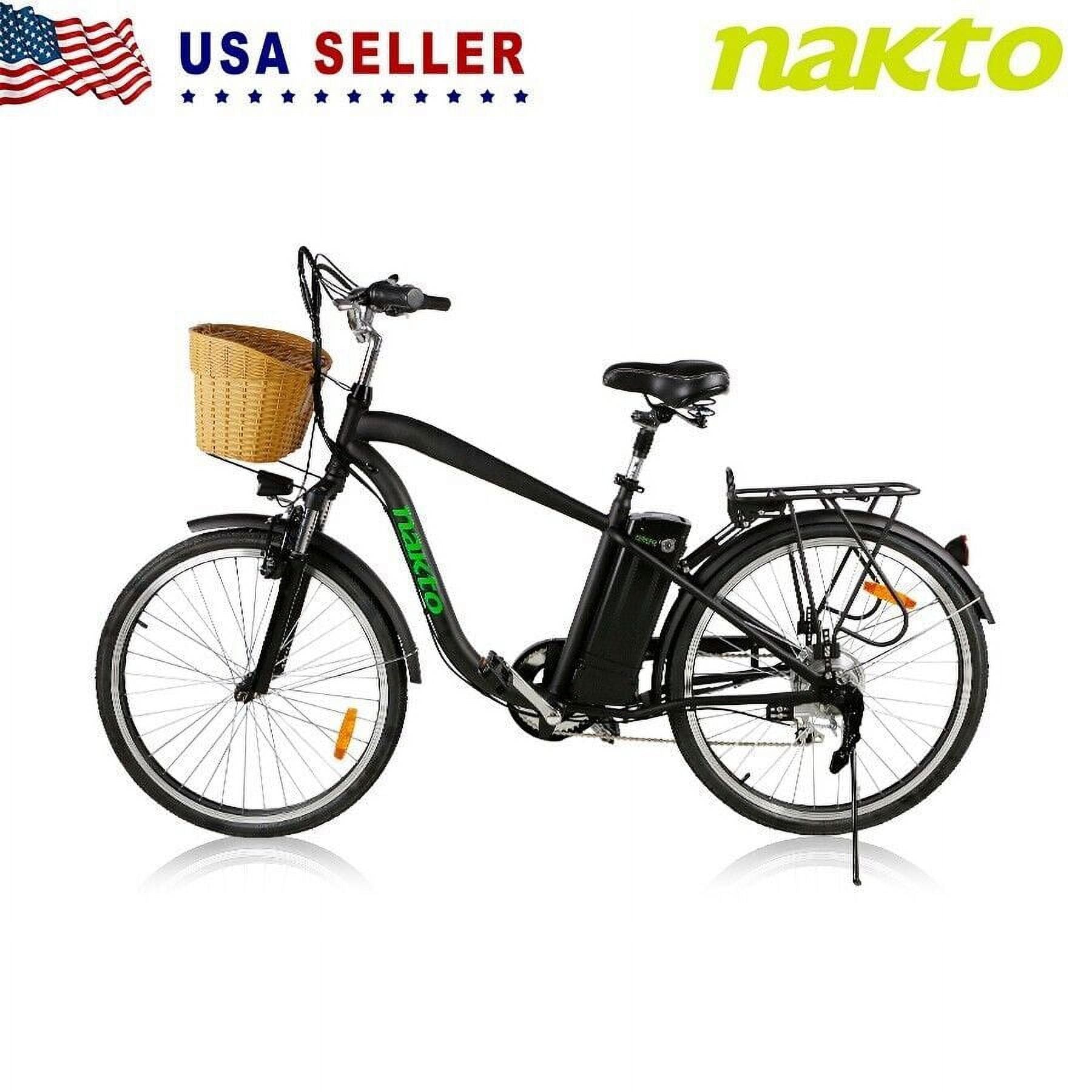 Ktoebyco 250W Electric Bike - Men's Camel Black Ebike with Shimano 6-Speed, 26" Wheels