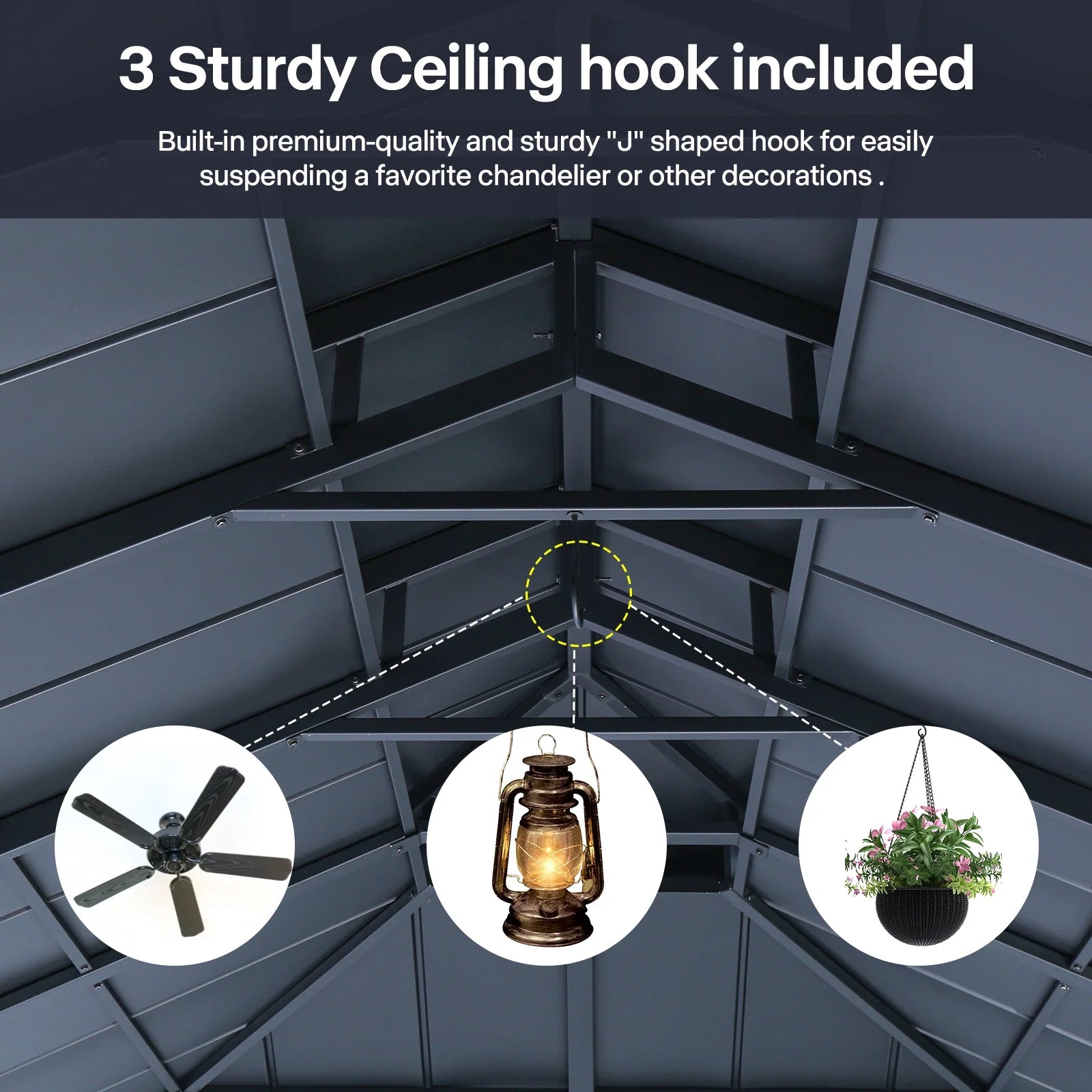 Modern Shade Hardtop Gazebo 12' x 20' Gazebo with 6 LED Lights, Outdoor Gazebo with Galvanized Steel Double Roof, Metal Gazebo with USB & USB-C Charging Port Deck, Netting and Curtains for Patios