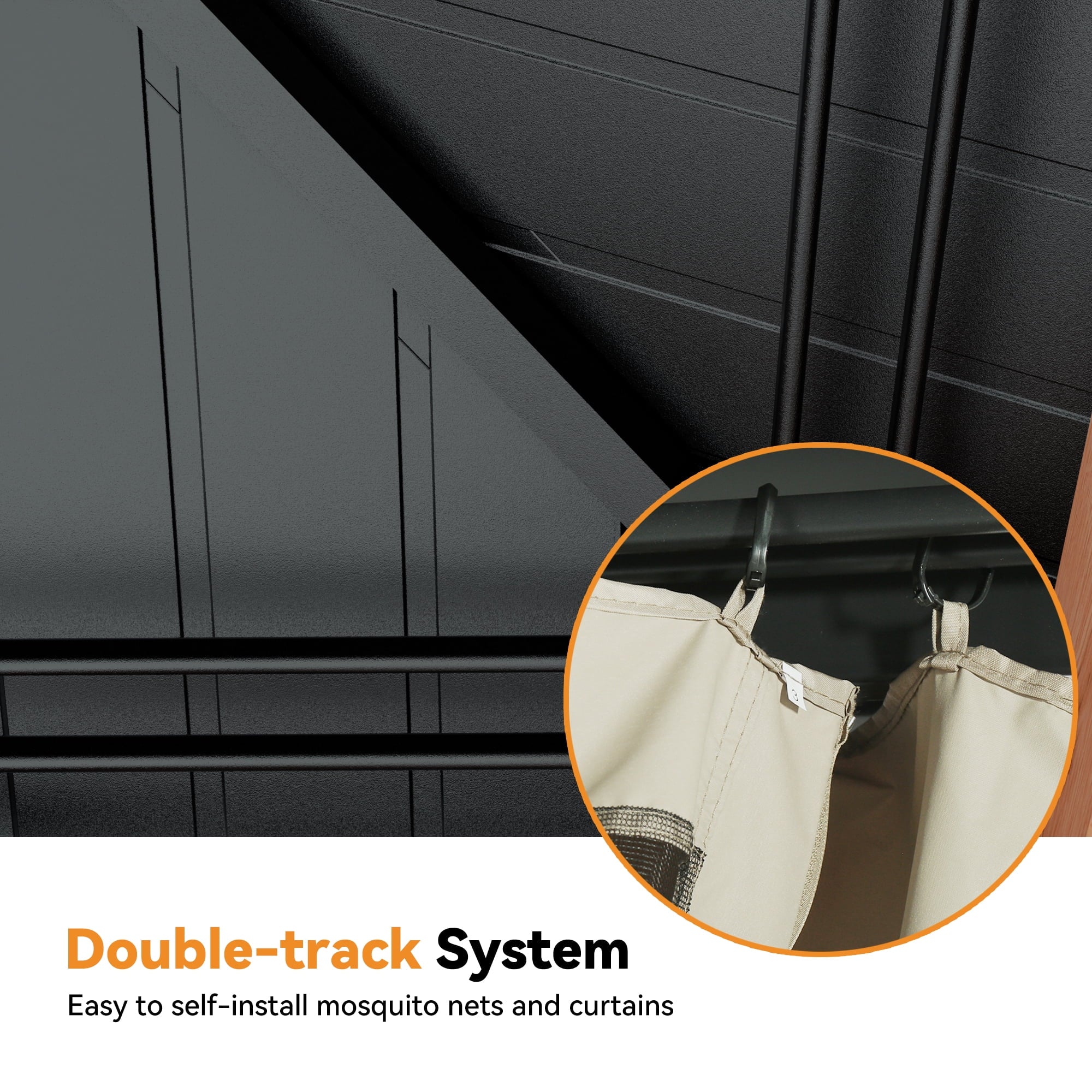 Modern Shade 12x14 Wood Gazebo,Permanent Hardtop Gazebo with Mosquito Net,with Galvanized Steel Roof Hardtop