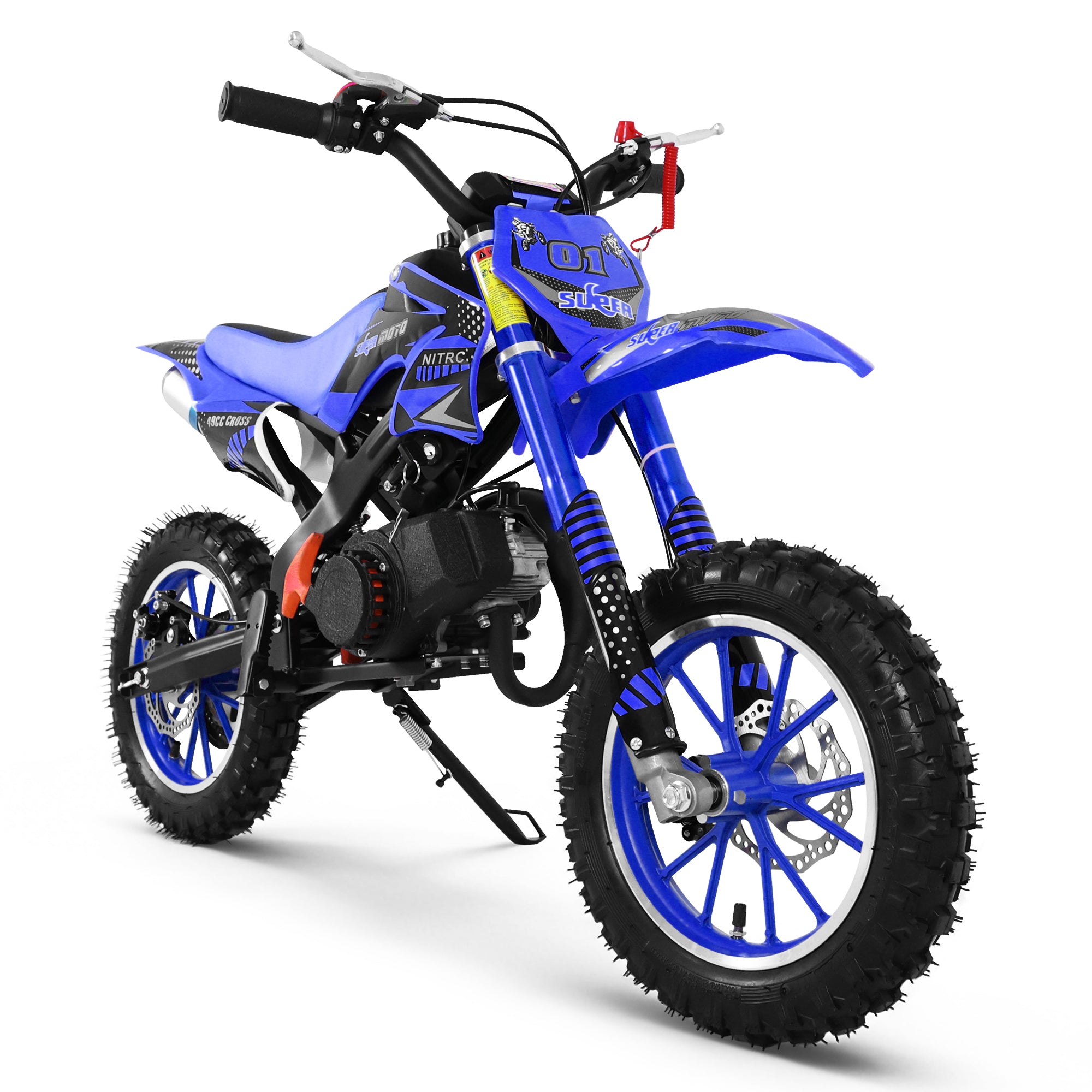 Gpower 49cc Dirt Bike for Kids 6-15,2-Stroke Gas Powered Mini Dirt Bike,1.5L Fuel Capacity,1-Seater,Blue