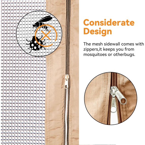 FONA Gazebo Mosquito Netting Replacement Universal 4-Panel Sidewalls 10' x 12', Outdoor Gazebo Mosquito Nettings with Double Zipper, Replacement for Patio Canopy, Garden