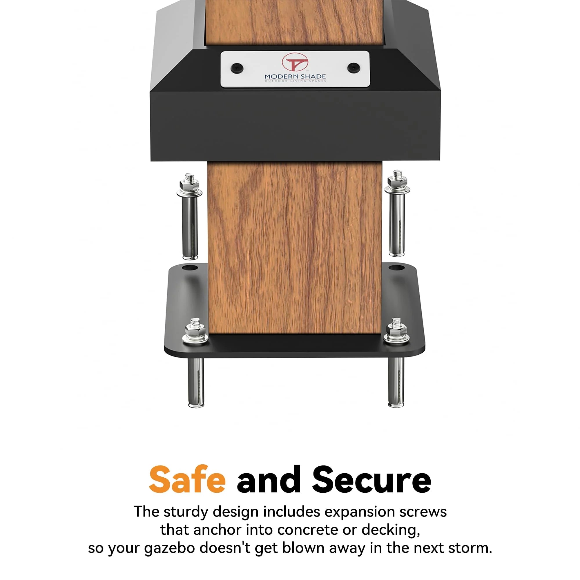 Modren Shape Horizon 12'x14' Hard Top Gazebo W/ Solar LED light