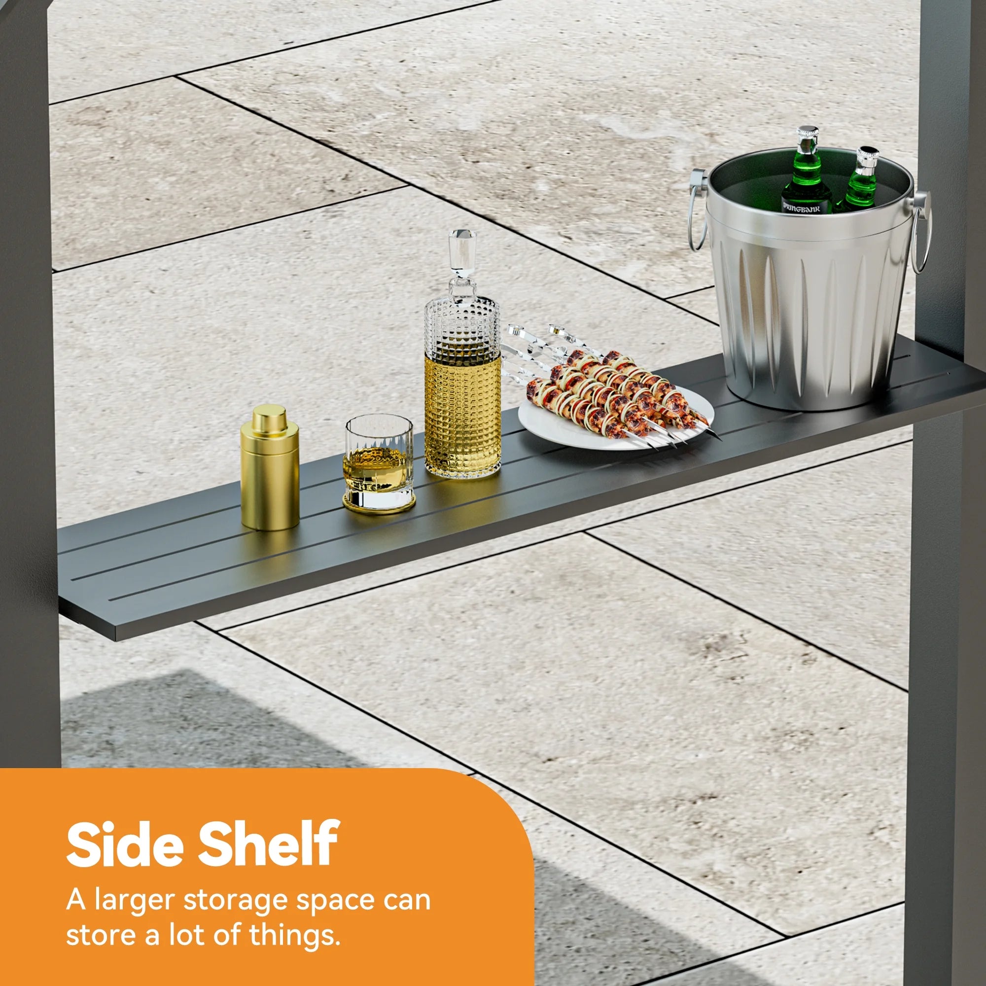 Modern Shade Grill Gazebo 6'x8' with Galvanized Steel Roof and Extended Eave,Outdoor Gazebo with UV Blocking&Waterproof Design,Rust-Resistant,4-Season Use with Storage Cabinet for Patio